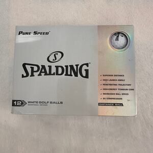 Spalding Pure Speed Golf Balls 12 Pack White Distance Ball 85 Compression New